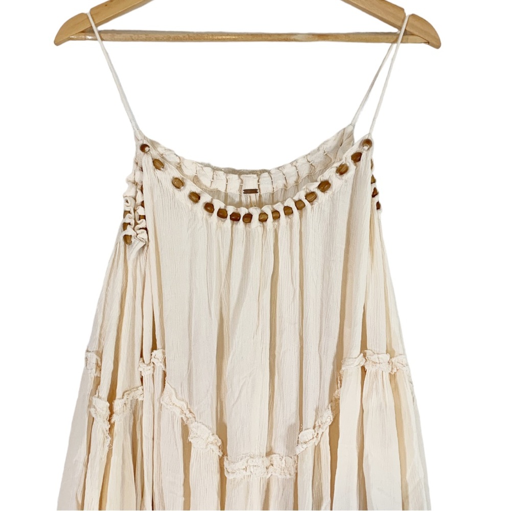 Free People Sleeveless Boho Hippie Dress Cream Size XS - Picture 6 of 8